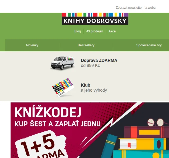 KnihyDobrovsky.cz: Knížkodej 1+5 knih zdarma – červen 2026 | Nuslet.cz