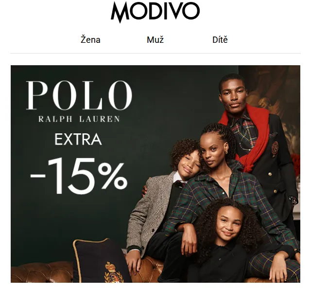 Modivo: POLO RALPH LAUREN sleva -15% navíc – červen 2026 | Nuslet.cz