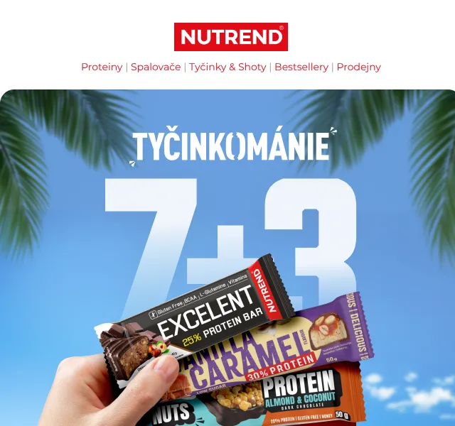 Nutrend: Tyčinky 7+3 zdarma – červenec 2026 | Nuslet.cz