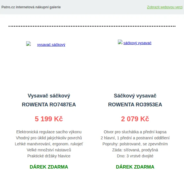 Patro.cz: Vysavače Rowenta s dárkem zdarma – červen 2026 | Nuslet.cz