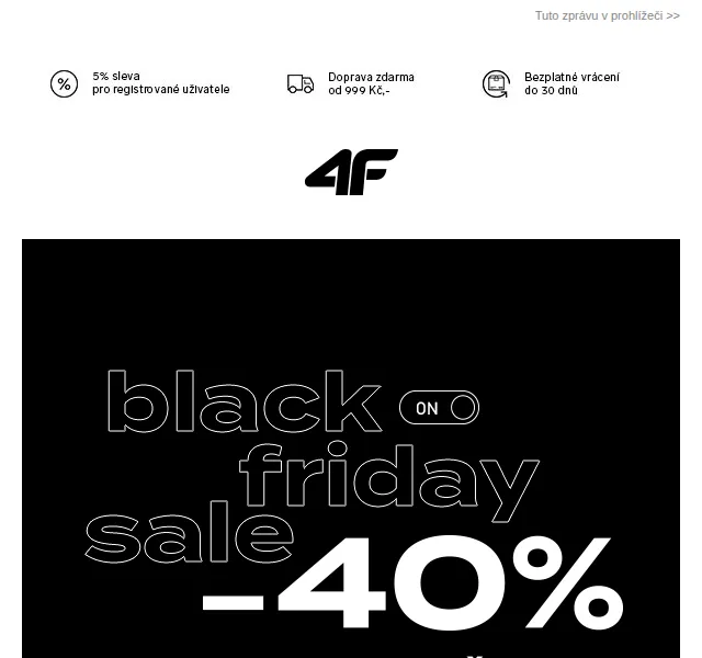 4Fstore: BLACK FRIDAY 40% sleva na vše – listopad 2021 | Nuslet.cz