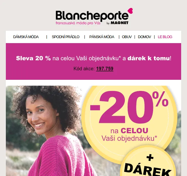 Blancheporte: -20 % na novou podzimní kolekci – červenec 2026 | Nuslet.cz
