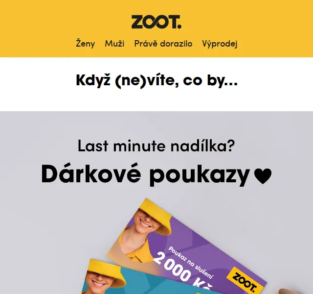 ZOOT: Dárkové poukazy na last minute dárky – červen 2026 | Nuslet.cz