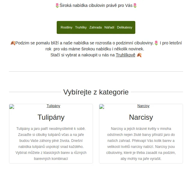 Truhlíkov.cz: Podzimní cibuloviny – tulipány, narcisy, okrasný česnek – červen 2026 | Nuslet.cz