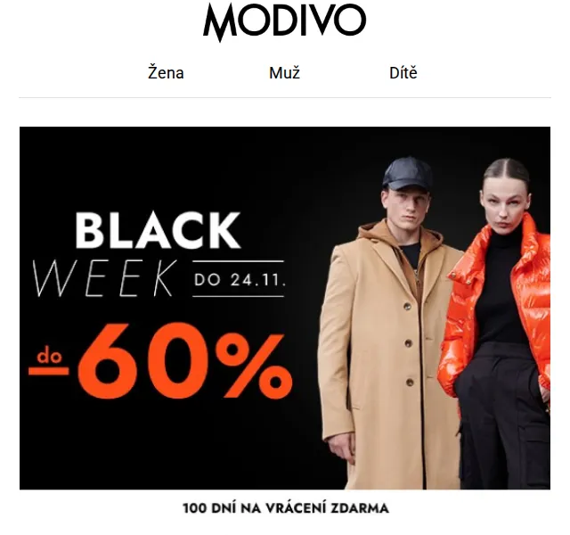 Modivo: Black Week až -60 % na značky Calvin Klein, Guess – červen 2026 | Nuslet.cz