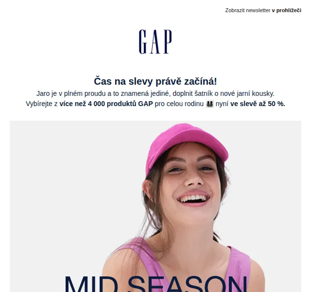 GAPstore.cz: Mid Season Sale až 50 % – červen 2026 | Nuslet.cz