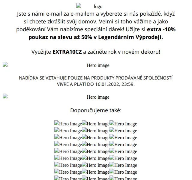 Vivre: Extra -10% na Legendární Výprodej – červen 2026 | Nuslet.cz