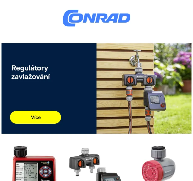 Conrad Electronic: Zavlažovací hodiny a solární fontány – červenec 2026 | Nuslet.cz