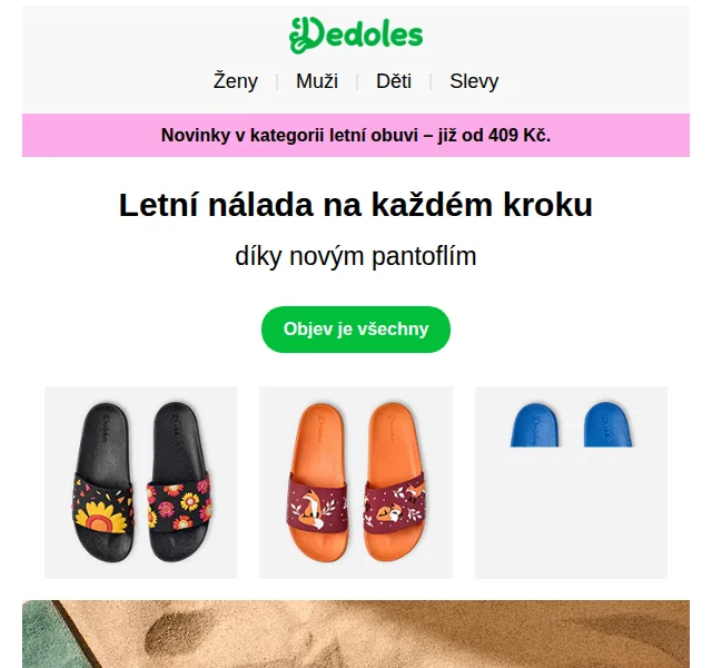 Dedoles.cz: Nové letní pantofle od 409 Kč – červen 2026 | Nuslet.cz