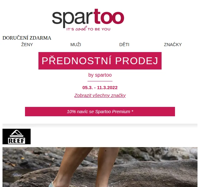 Spartoo.cz: Reef, Oxbow a Sols až -50 % – březen 2026 | Nuslet.cz