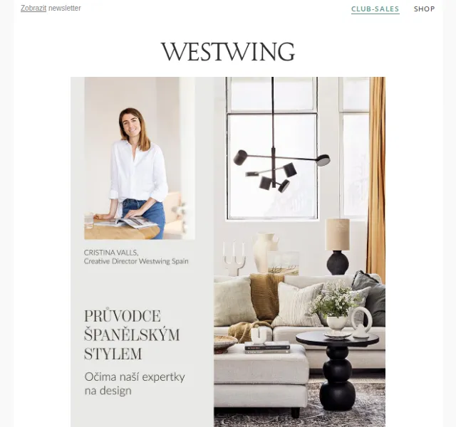 Westwing: Španělský Modern Classic a kampaně – červen 2026 | Nuslet.cz