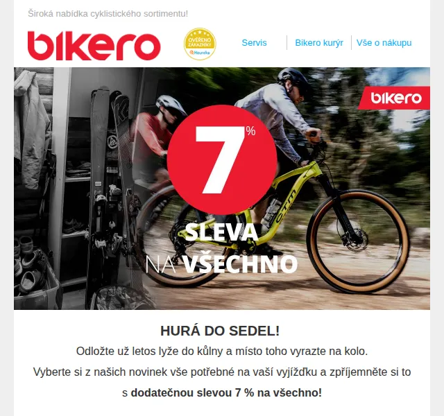 czbikero: dodatečná sleva 7 % na cyklistiku – červenec 2026 | Nuslet.cz