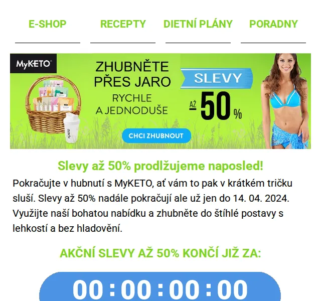 MyKETO: Slevy až 50 % na proteiny a jídla – červen 2026 | Nuslet.cz