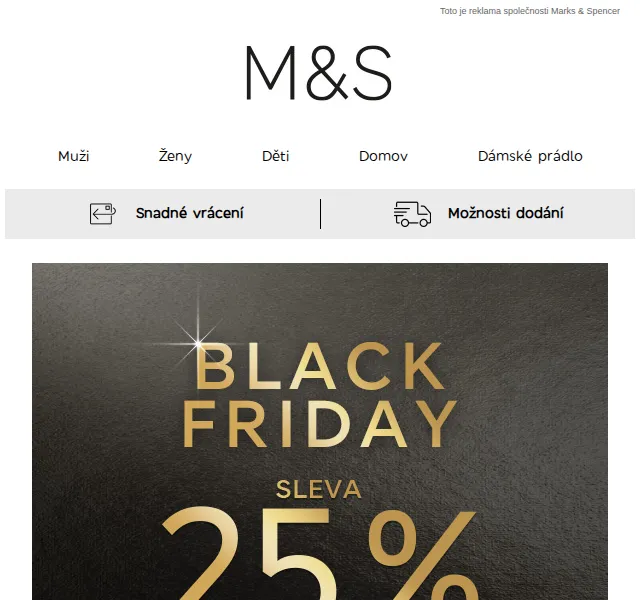 Marks and Spencer: sleva 25 % na vše – červenec 2026 | Nuslet.cz