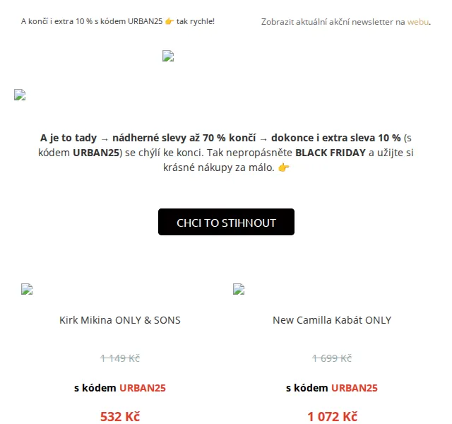 UrbanStore: Slevy až 70 % na BLACK FRIDAY – červen 2026 | Nuslet.cz