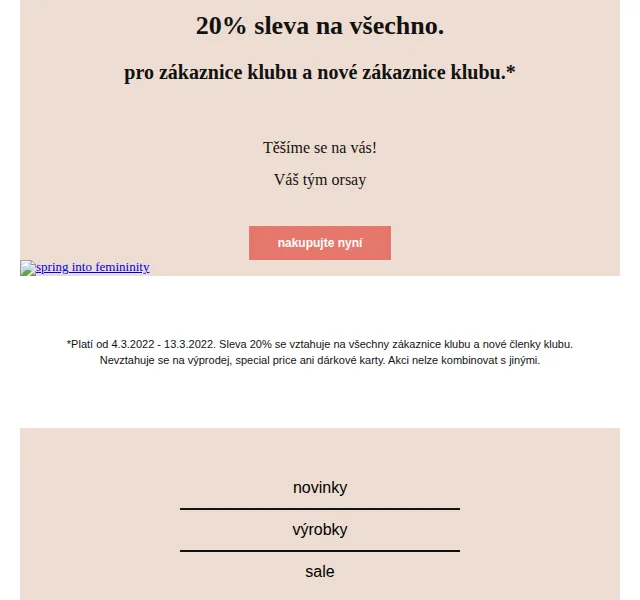 Orsay: 20% sleva pro členky klubu – červen 2026 | Nuslet.cz