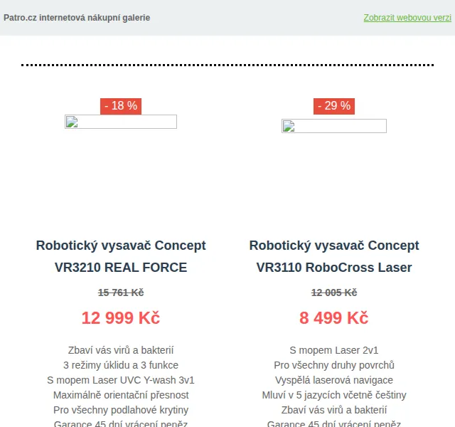 Patro.cz: Sleva 15 % na Concept robotické vysavače – červen 2026 | Nuslet.cz