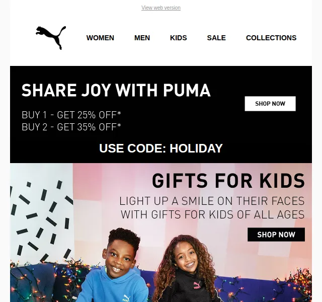 PUMA: Sleva 25–35 % na dětskou kolekci – červen 2026 | Nuslet.cz