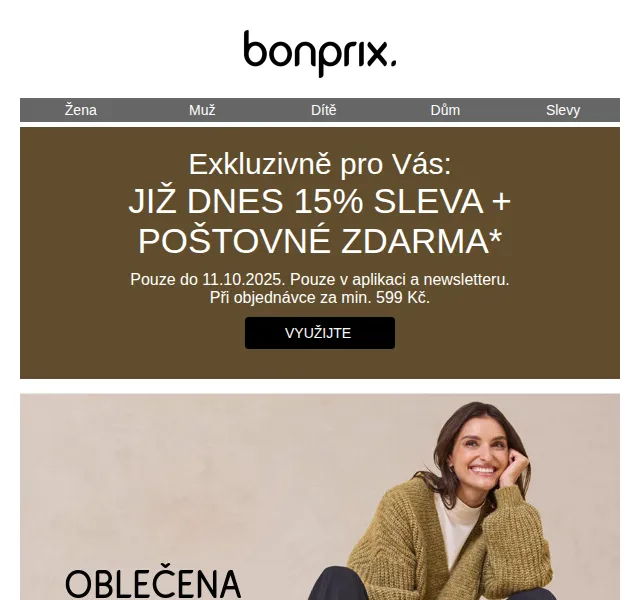 bonprix: -15 % na vše a poštovné ZDARMA – červenec 2026 | Nuslet.cz