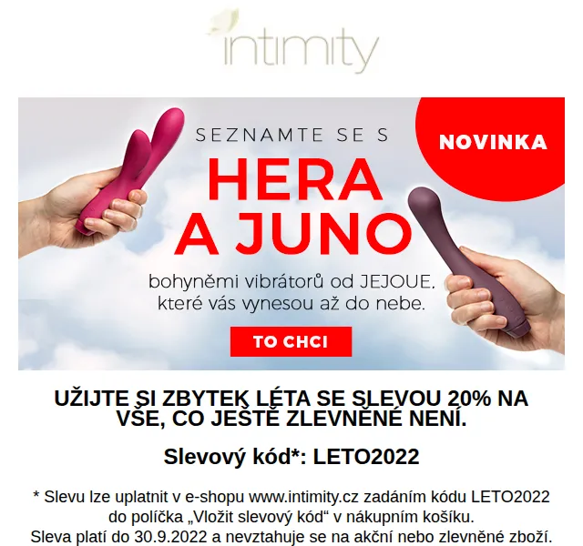 intimity.cz: Sleva 20 % na JeJoue Hera a Juno – červen 2026 | Nuslet.cz