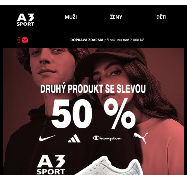 A3SPORT.CZ: Druhý kousek za 50 % – Duben 2026 | Nuslet