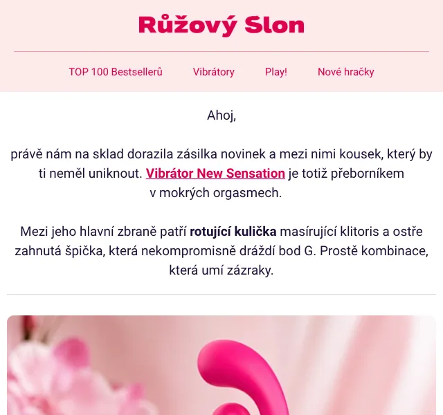 RuzovySlon.cz: New Sensation vibrátor – srpen 2026 | Nuslet.cz
