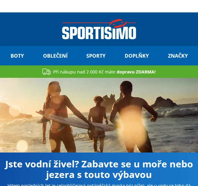 Sportisimo.cz: potápění, plavání, paddleboardy – červenec 2026 | Nuslet.cz