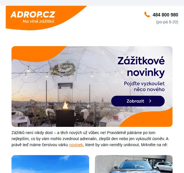 Adrop: Zážitkový dárek v Akci – červen 2026 | Nuslet.cz