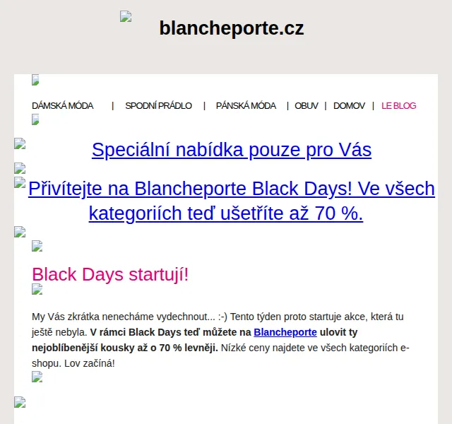 Blancheporte: Až 70% slevy na módu, boty a domov – červen 2026 | Nuslet.cz