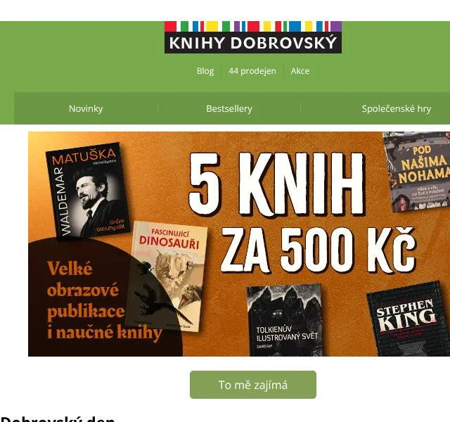 Knihy Dobrovský: 5 knih za 500 Kč – květen 2026 | Nuslet.cz