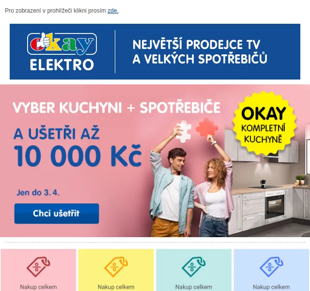 OKAY: Kuchyně se spotřebiči od 3 990 Kč – červen 2026 | Nuslet.cz