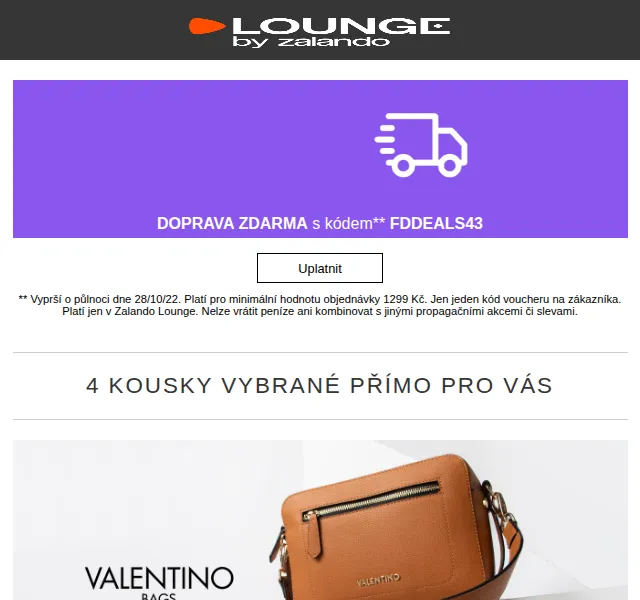 Lounge by Zalando: adidas a Valentino Bags s dopravou zdarma – červen 2026 | Nuslet.cz