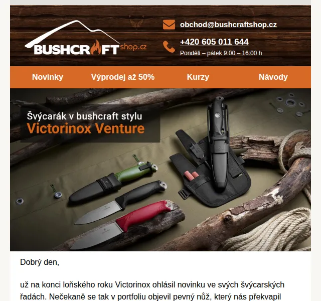 Bushcraftshop: Sleva 10 % na Victorinox Venture – červen 2026 | Nuslet.cz