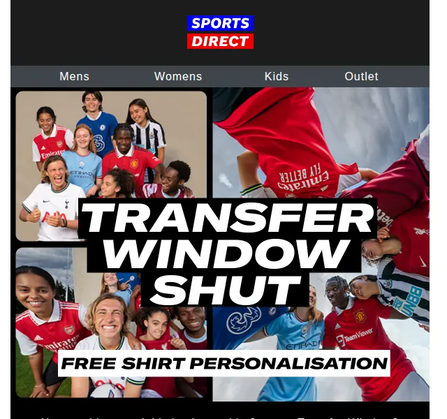 Sportsdirect: FREE personalizace na dresy Premier League – červen 2026 | Nuslet.cz