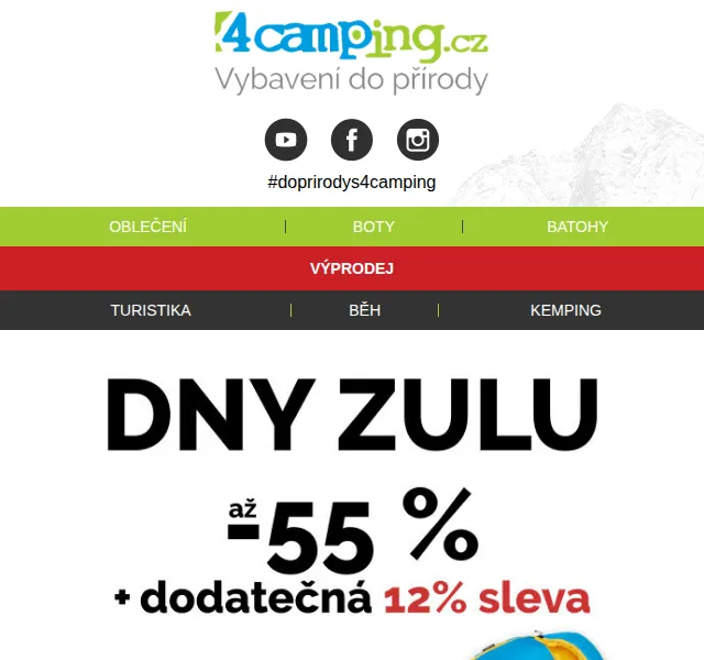 4camping: Dny Zulu - až 55% sleva + kód – červen 2026 | Nuslet.cz