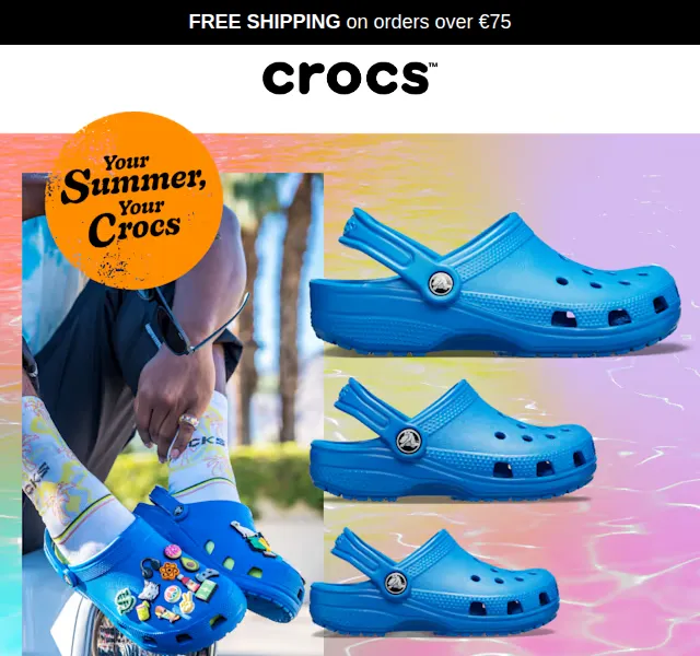Crocs: letní kolekce s dopravou zdarma od 75 € – červen 2026 | Nuslet.cz