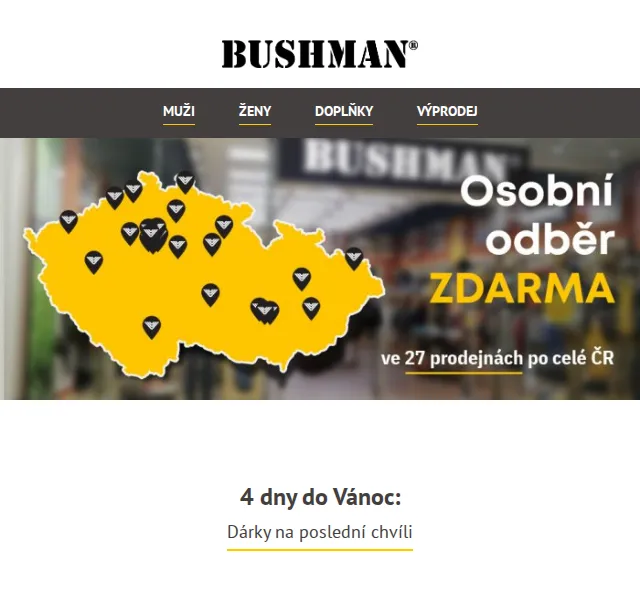 BUSHMAN: Vánoční dárky na poslední chvíli – prosinec 2026 | Nuslet.cz