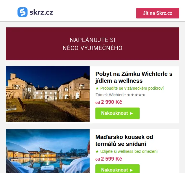 Skrz: wellness pobyty na zámku – červen 2026 | Nuslet.cz