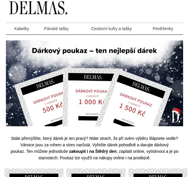 Delmas: Dárkové poukazy až 2 000 Kč – červen 2026 | Nuslet.cz