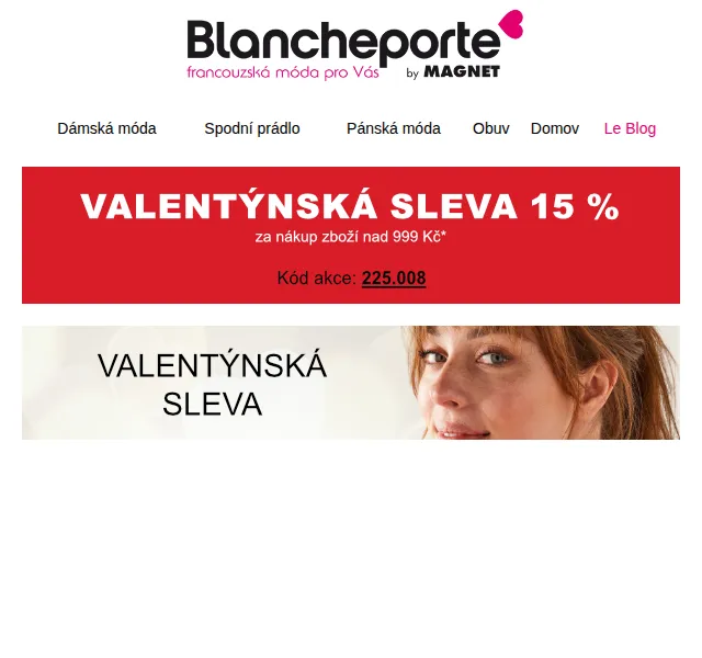 Blancheporte: Valentýnská 15% sleva na nákup od 999 Kč – únor 2025 | Nuslet.cz