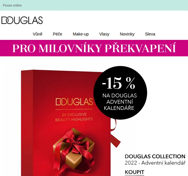 Douglas CZ: 15% sleva na adventní kalendáře Douglas Collection – červen 2026 | Nuslet.cz