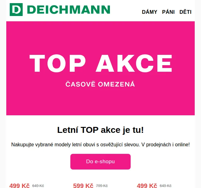 DEICHMANN: Letní TOP akce na boty – červen 2026 | Nuslet.cz