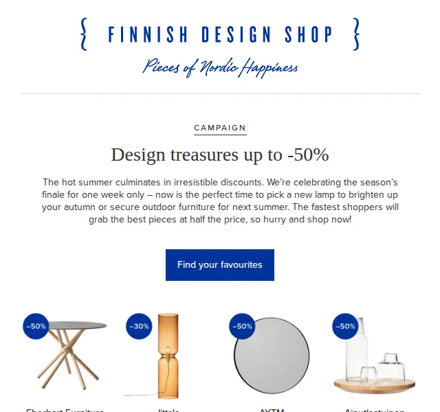 Finnish Design Shop: designové kousky až -50 % – červenec 2026 | Nuslet.cz