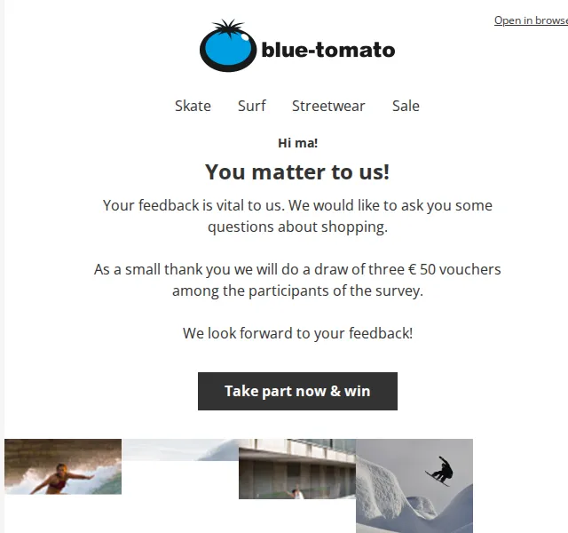 BLUE TOMATO: Průzkum nákupu – výhra 3×50 € – červen 2026 | Nuslet.cz