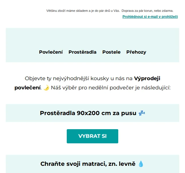 Výprodej povlečení: froté prostěradlo 90x200 za 109 Kč – červenec 2026 | Nuslet.cz