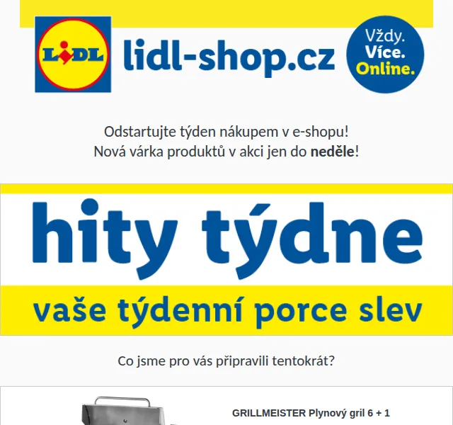 Lidl: Gril, nábytek a elektro až –57 % – červenec 2026 | Nuslet.cz