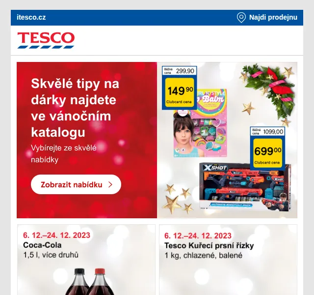 Tesco: Vánoční nabídka dárků – prosinec 2023 | Nuslet.cz