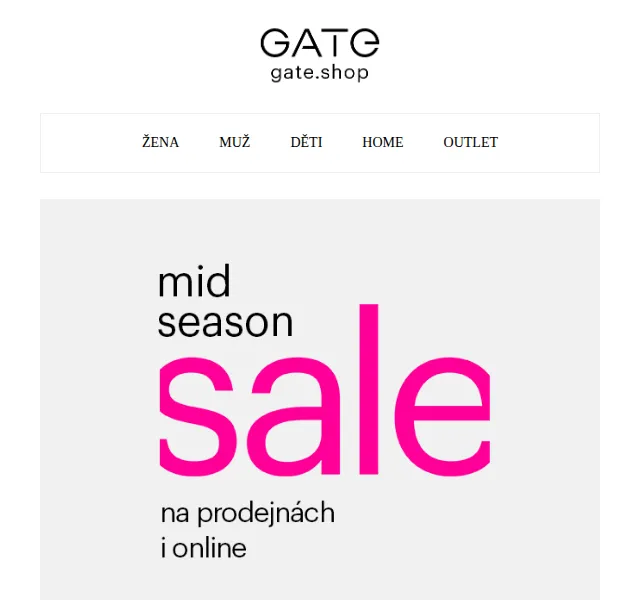 Gate.shop: MIDSALE slevy až 50 % – červenec 2026 | Nuslet.cz