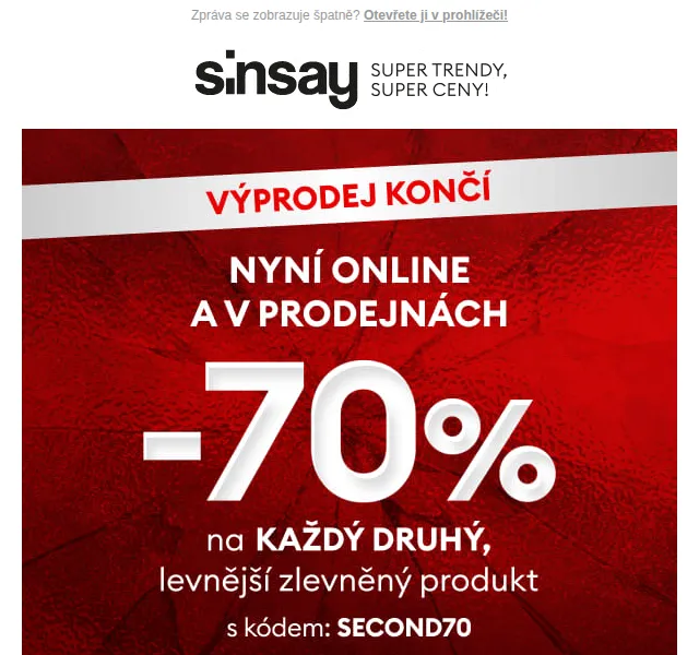 Sinsay: Jarní akce na módní kolekci – duben 2026