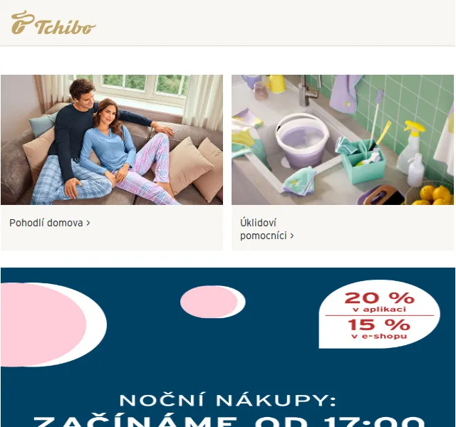 Tchibo: extra 20 % sleva v app – duben 2026 | Nuslet.cz